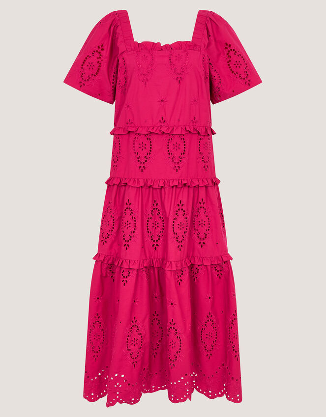 Brooke Cutwork Midi Dress, Pink (PINK), large