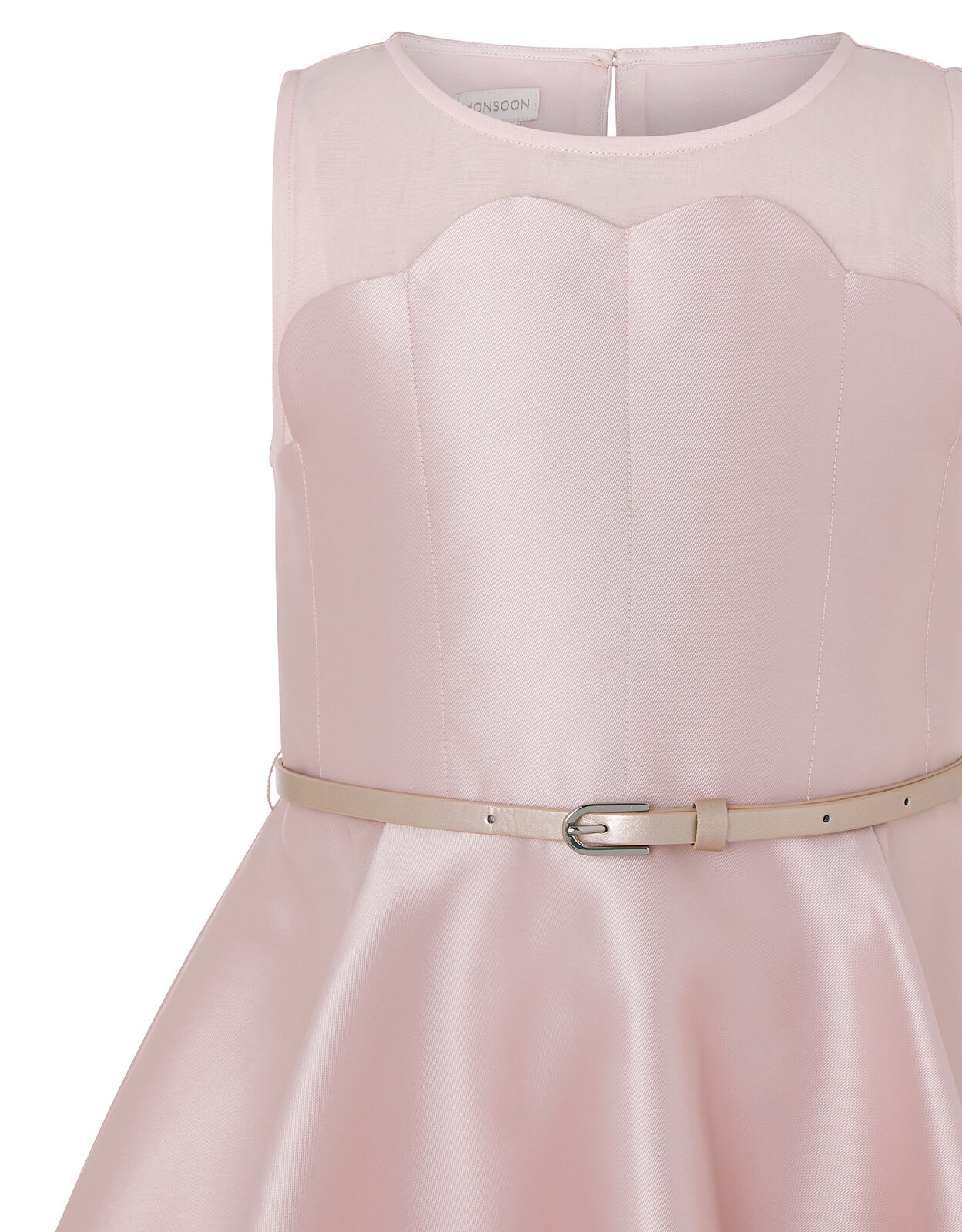 Shelley Scallop Dress with Belt Pink