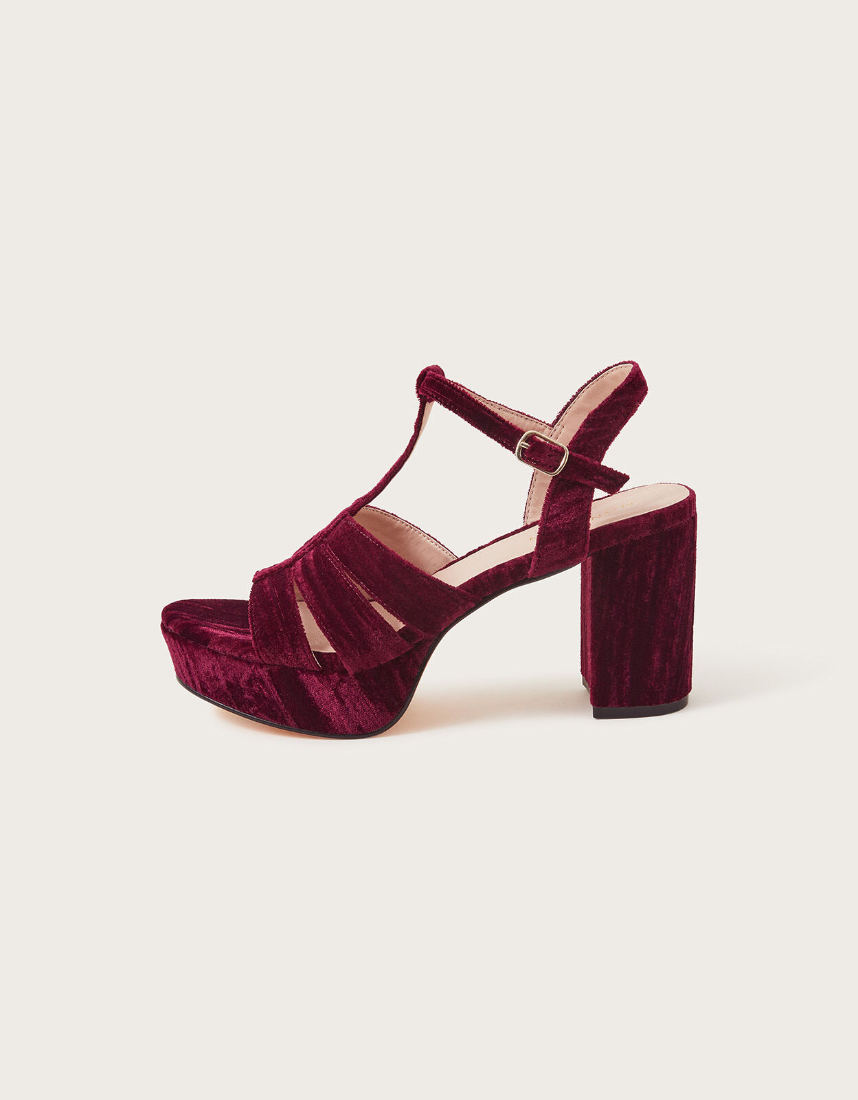Burgundy velvet clearance platform heels