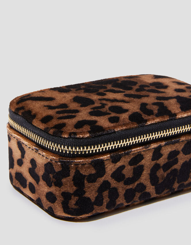 Leopard Print Velvet Jewelry Box, , large