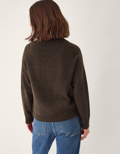 Bray Bow Button Cardigan, Brown (CHOCOLATE), large
