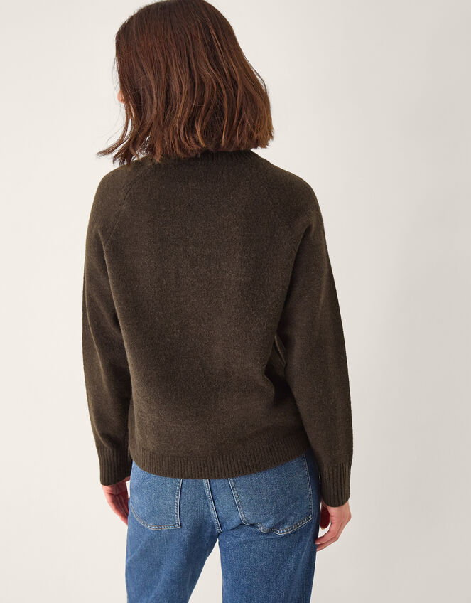 Bray Bow Button Cardigan, Brown (CHOCOLATE), large