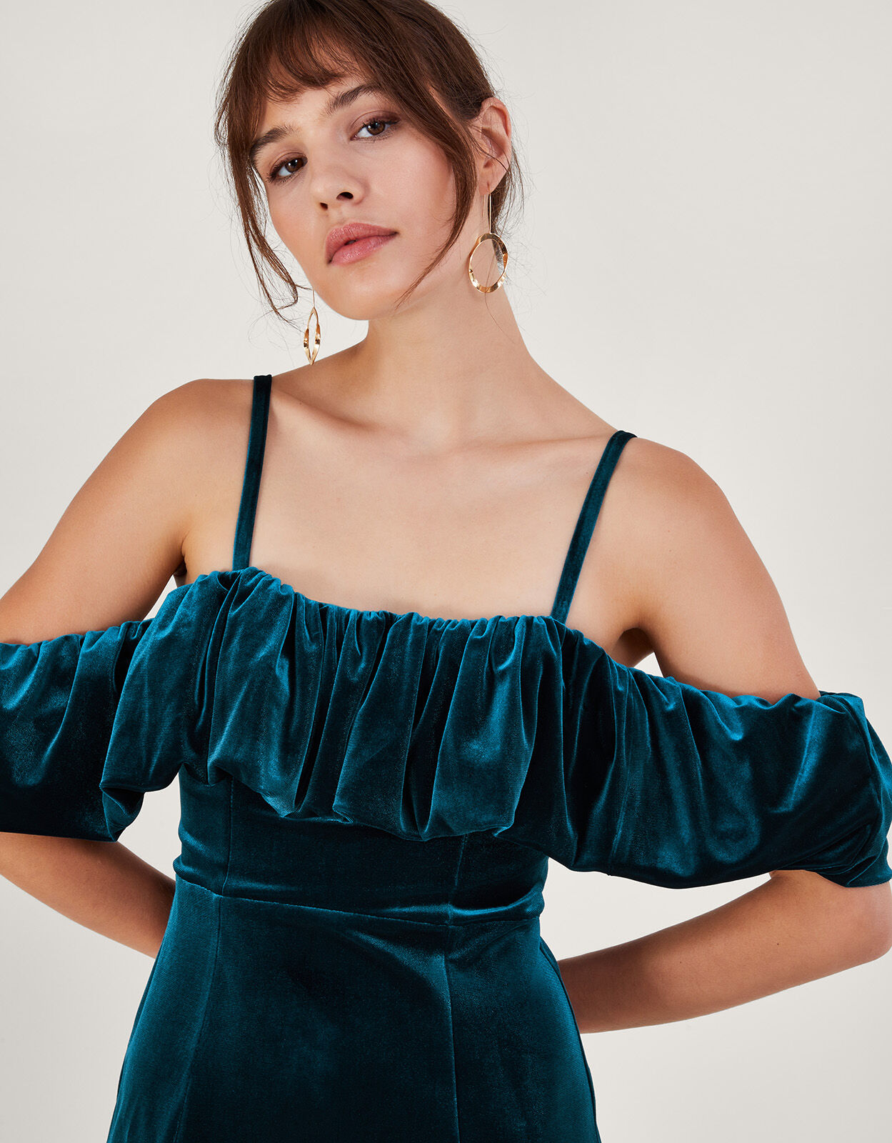 Monsoon green velvet deals dress