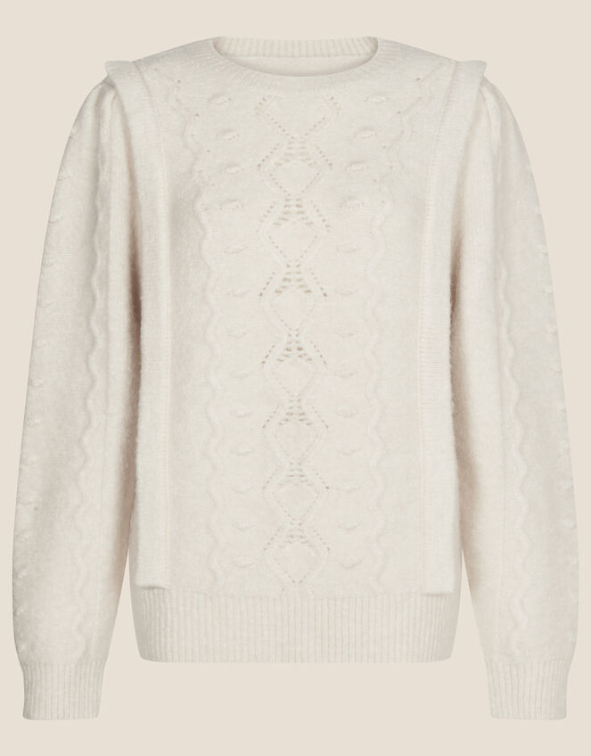 Applique Stitchy Jumper, Ivory (IVORY), large