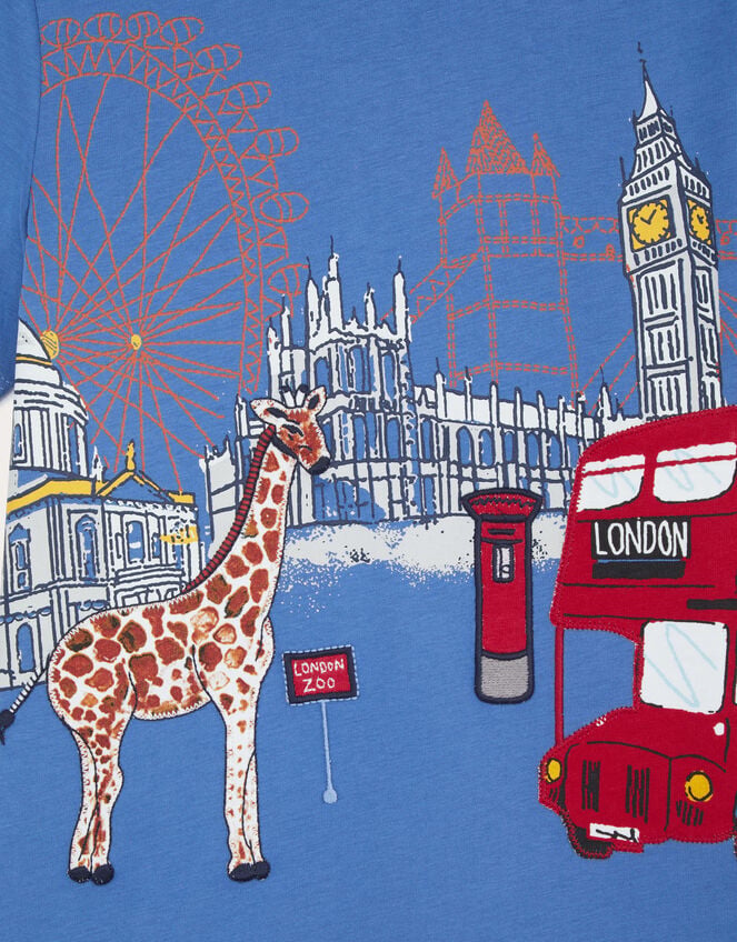 London Zoo Graphic T-Shirt, Blue (BLUE), large