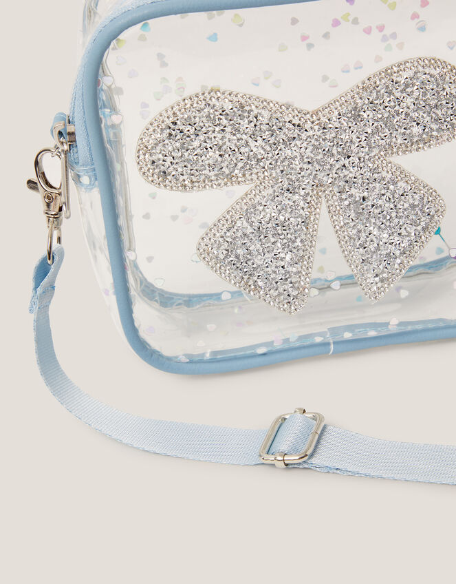 Clear Bow Confetti Crossbody Bag, , large