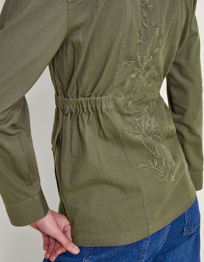 Lyria Embroidered Jacket, Green (KHAKI), large