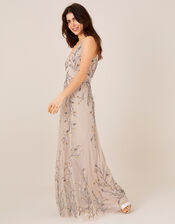 Malika Sleeveless Maxi Dress, Nude (NUDE), large