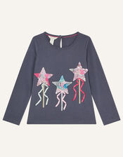 Long Sleeve Star Wand Tee, Grey (CHARCOAL), large