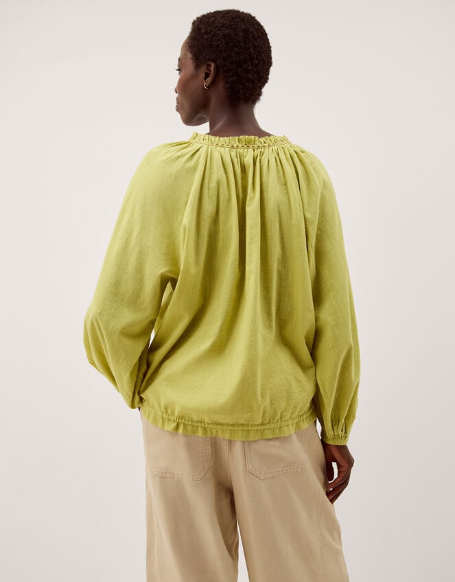 Amber Bubble Hem Blouse, Green (GREEN), large