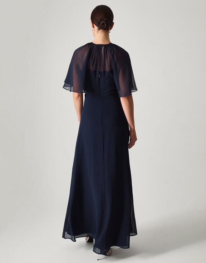 Mona Angel Sleeve Maxi Dress, Blue (NAVY), large