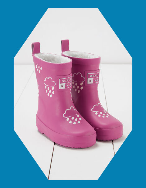 Grass and Air Colour-Revealing Wellies, Pink (BRIGHT PINK), large