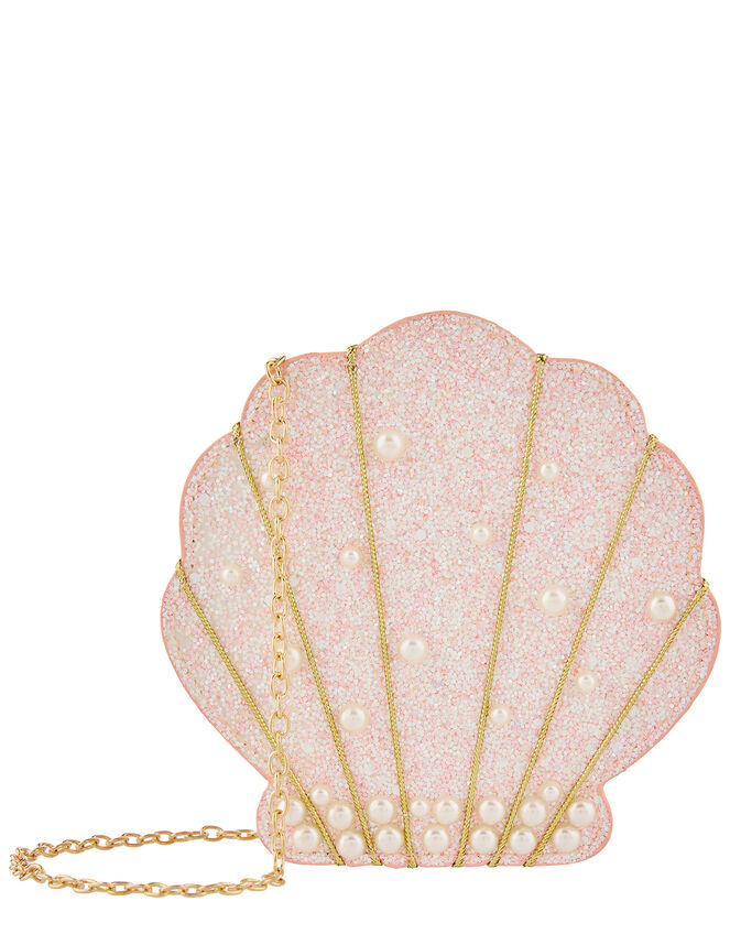 Livia Pearl and Glitter Shell Bag, , large