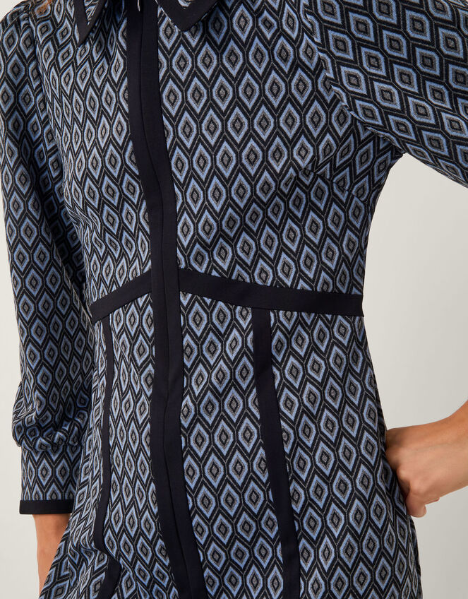 Jen Jacquard Mini Shirt Dress, Grey (GREY), large