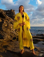 Meraki Beach Azra Embroidered Kimono, Yellow (YELLOW), large