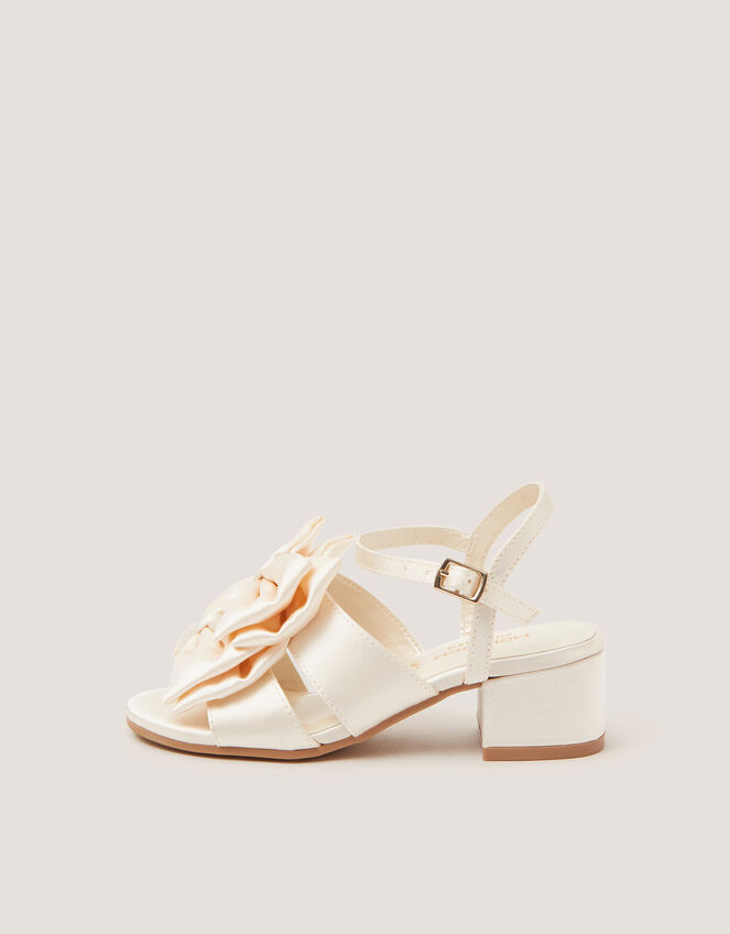Double Bow Heeled Sandals, Ivory (IVORY), large