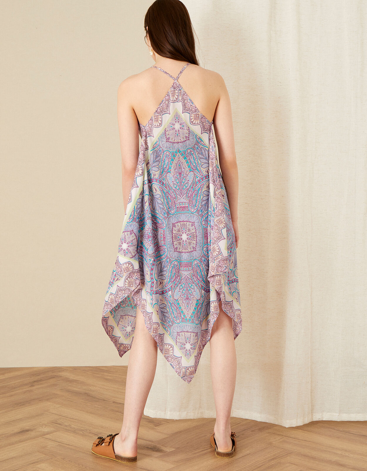 Perla Paisley Hanky Hem Dress Pink