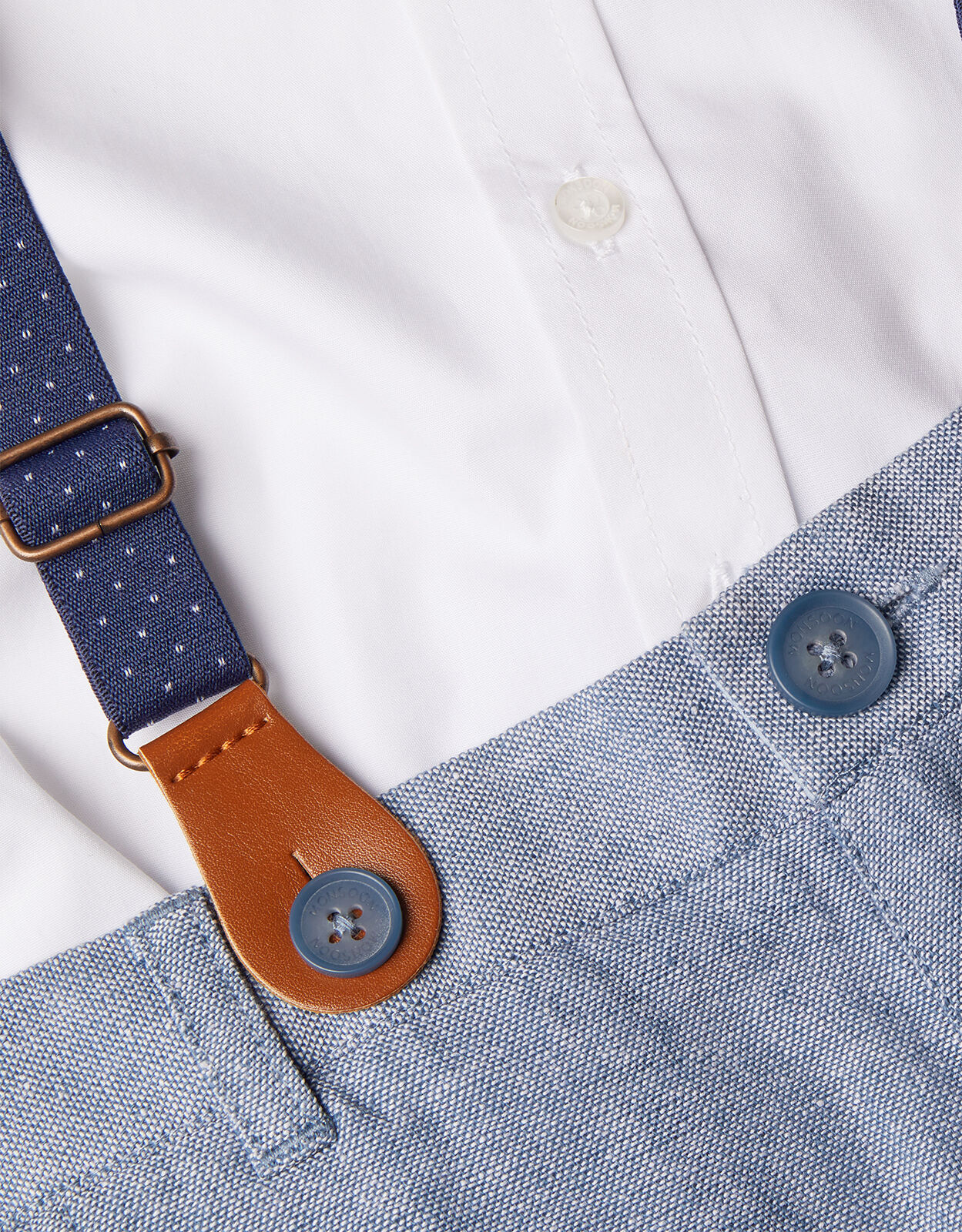 Navy shorts and clearance braces