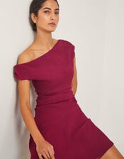 Dona Off The Shoulder Mini Dress, Red (BURGUNDY), large