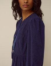 Sara Smocked Corduroy Midi Dress, Blue (MIDNIGHT), large