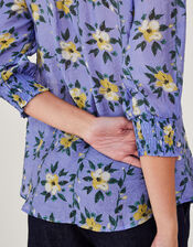 Annie Floral Blouse, Blue (BLUE), large