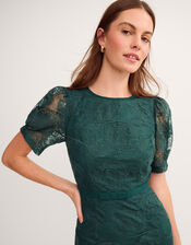 Megan Rose Lace Midi Dress, Green (DARK GREEN), large