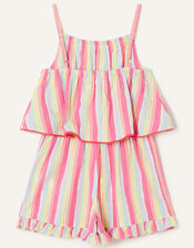 Rainbow Stripe Playsuit, Yellow (YELLOW), large