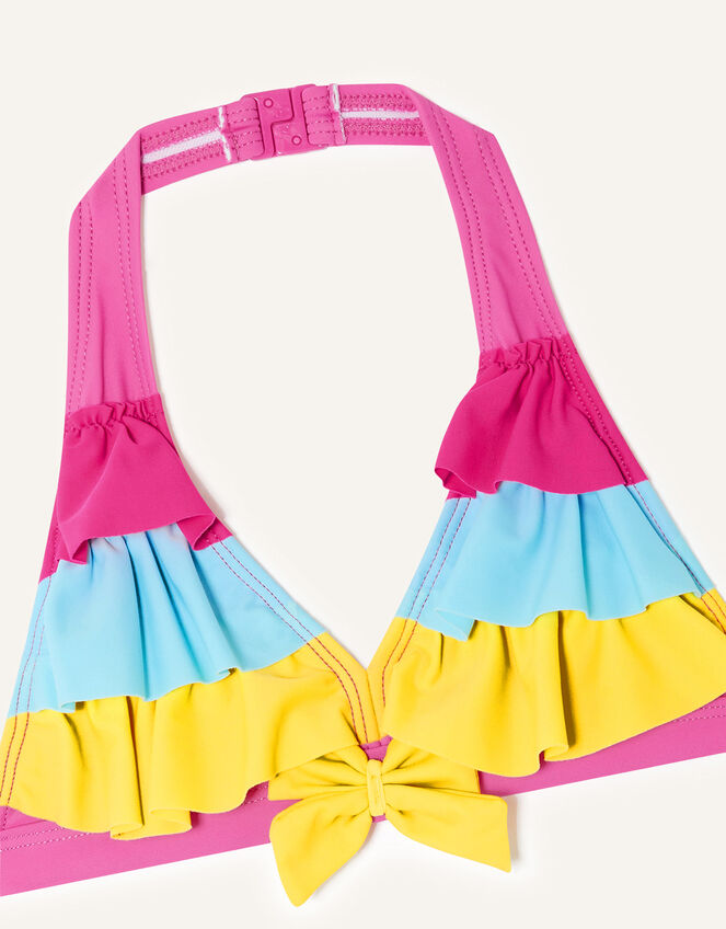 Layered Frill Halter Neck Bikini, Pink (PINK), large
