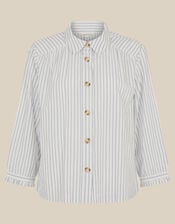 Gilly Stripe Shirt, White (WHITE), large