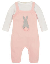 Newborn Baby Bunny Knit Dungarees Set, Pink (PINK), large