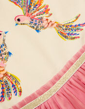 Ombre Embellished Hummingbird Disco Dress, Pink (PINK), large