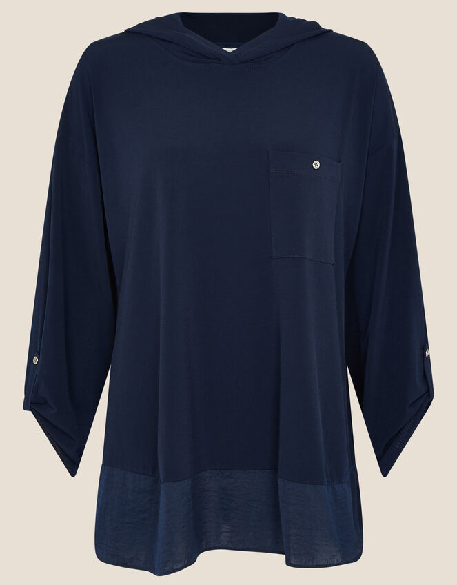 LOUNGE Nieve Jersey Hoody, Blue (NAVY), large