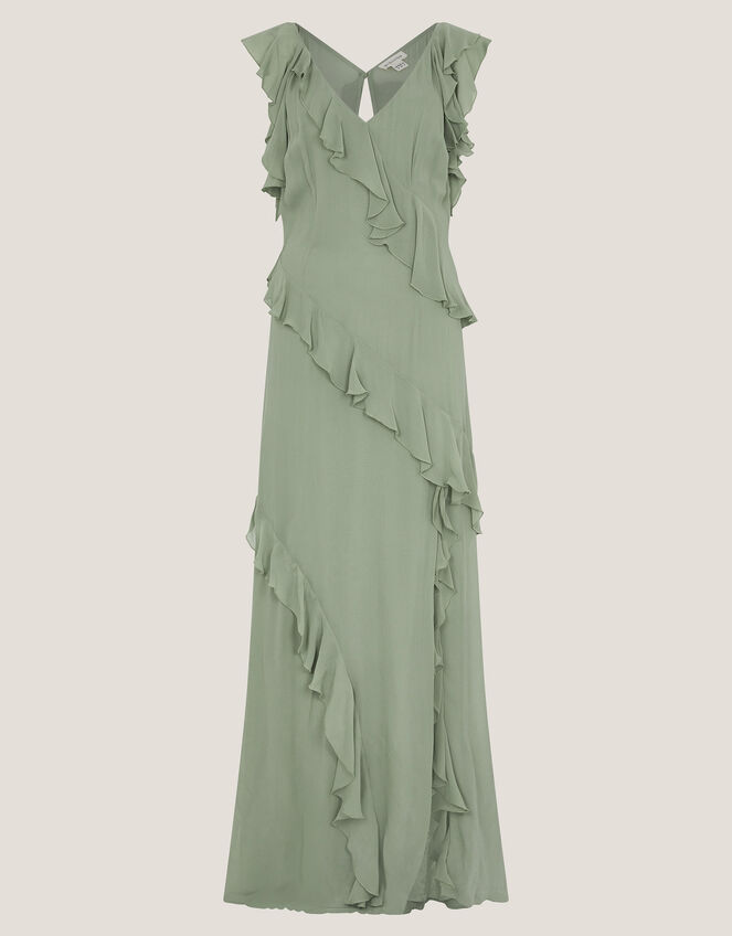 Romy Ruffle Maxi Dress, Green (SAGE), large