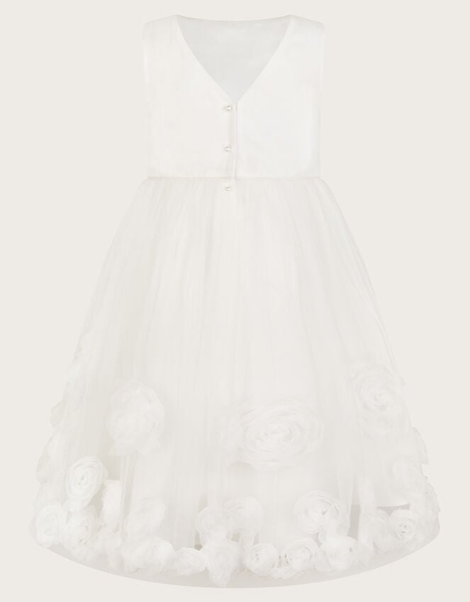 Josie 3D Rosette Dress, Ivory (IVORY), large