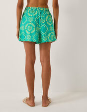 Lyla Floral Embroidered Shorts, Blue (BLUE), large