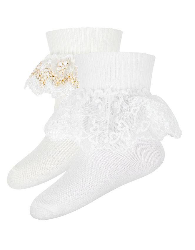 Baby Lace Cuff Sock Set, Multi (MULTI), large