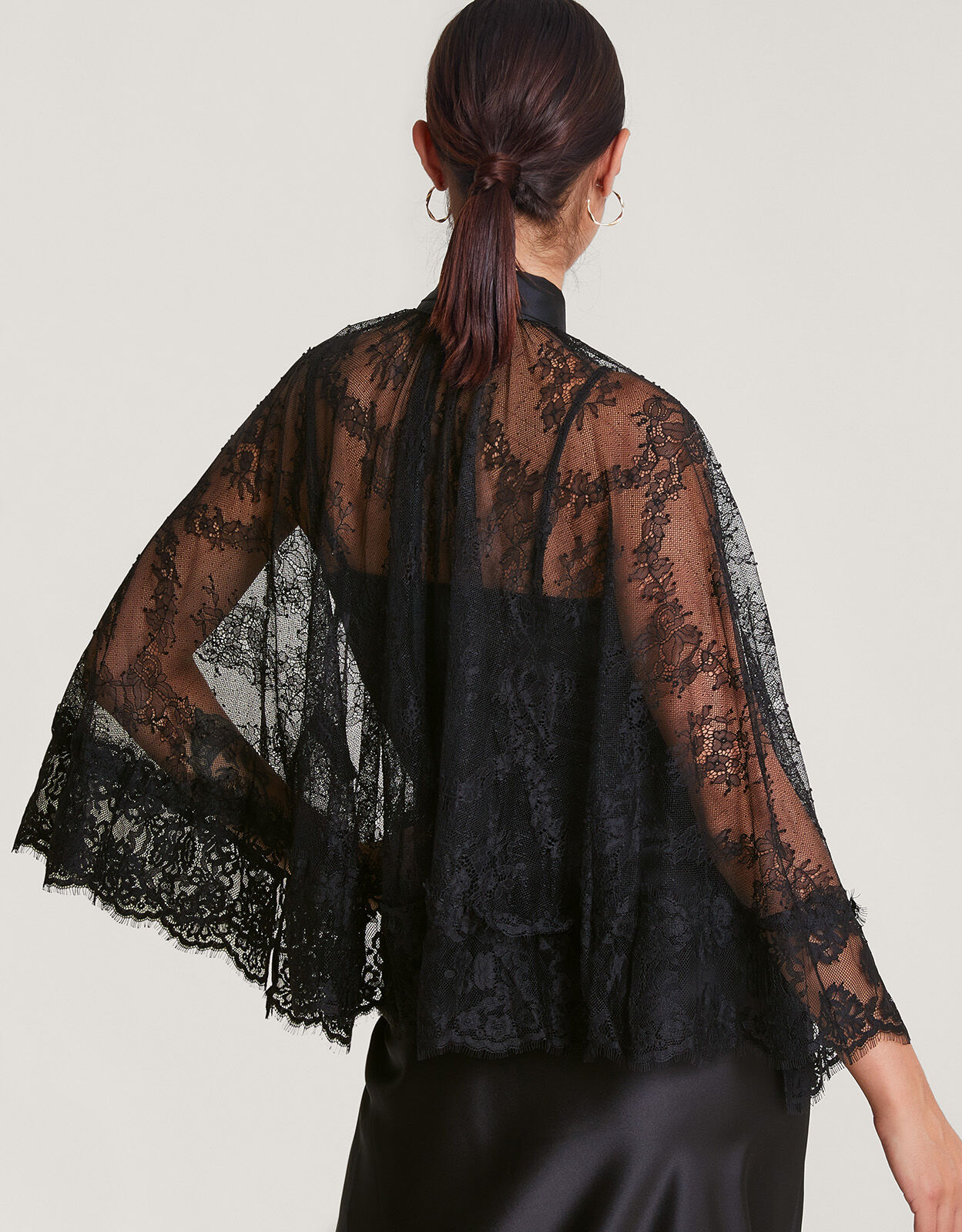 Black lace cape deals
