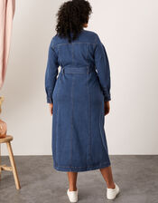 Lola Denim Midi Shirt Dress, Blue (DENIM BLUE), large