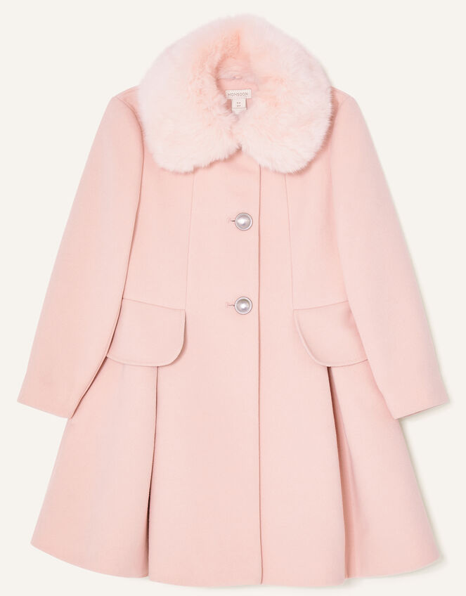 Bustle Back Bow Coat, Pink (PALE PINK), large