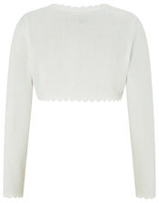 Niamh Sparkle Knitted Cardigan with Crystal Button, Ivory (IVORY), large