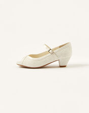 Peep Toe Lace Heels, Ivory (IVORY), large