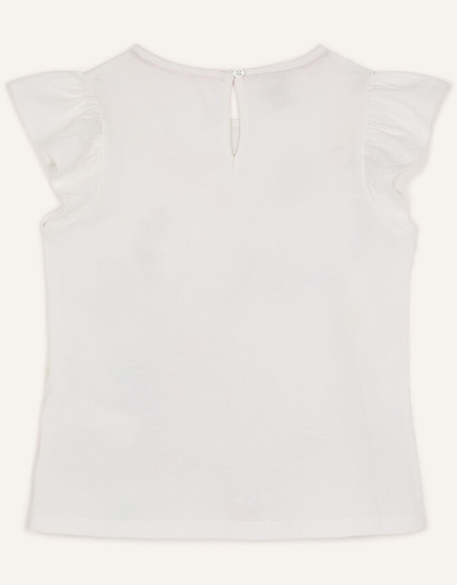 Floral Sequin Top in Sustainable Cotton, Ivory (IVORY), large