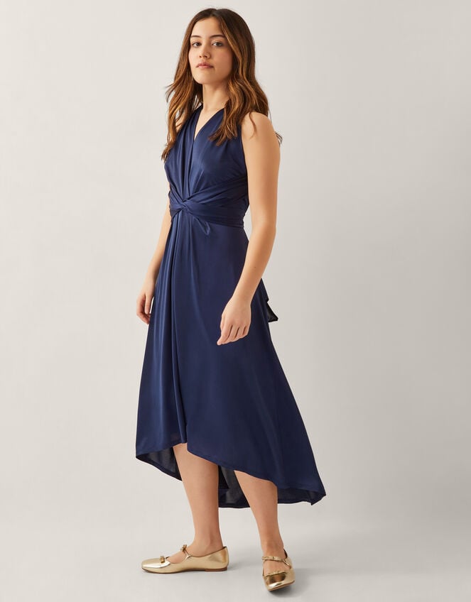 Tia Twist Prom Dress, Blue (NAVY), large