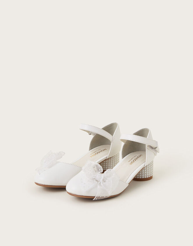 Pearl Bow Two-Part Heels, Ivory (IVORY), large