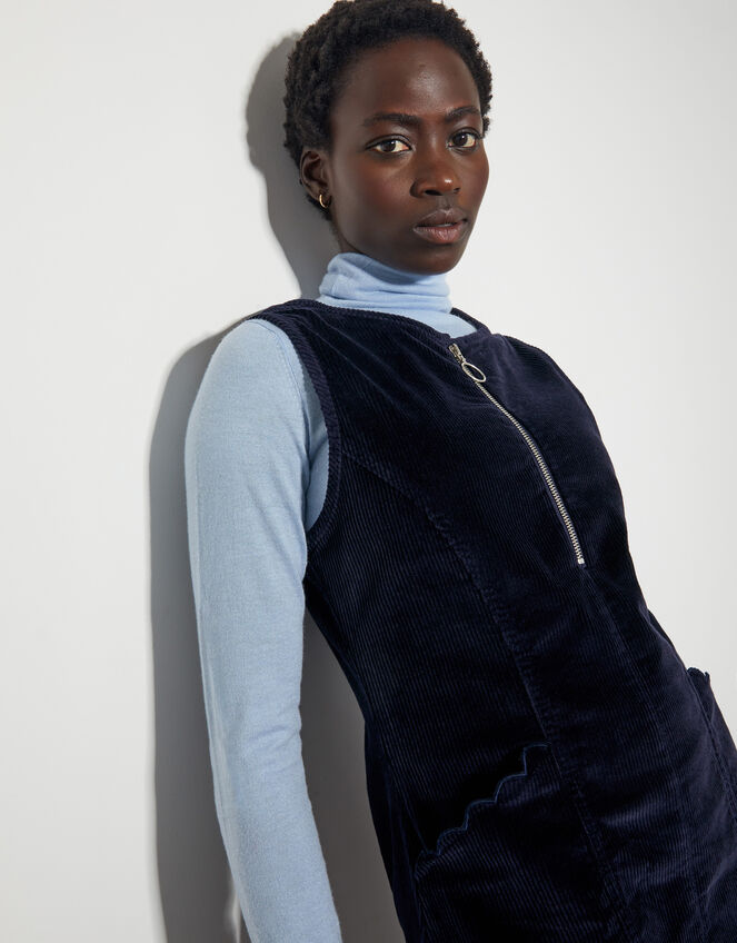 Soha Corduroy Pinafore Dress, Blue (NAVY), large