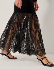 Verity Velvet Lace Maxi Dress, Black (BLACK), large