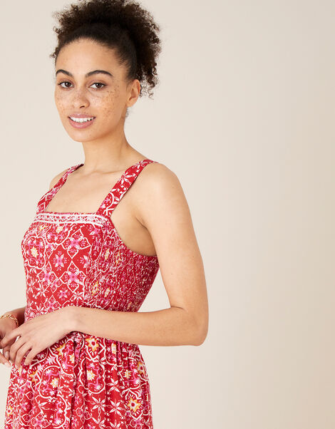 Ebony Printed Sundress in LENZING&trade; ECOVERO&trade;  Red, Red (RED), large