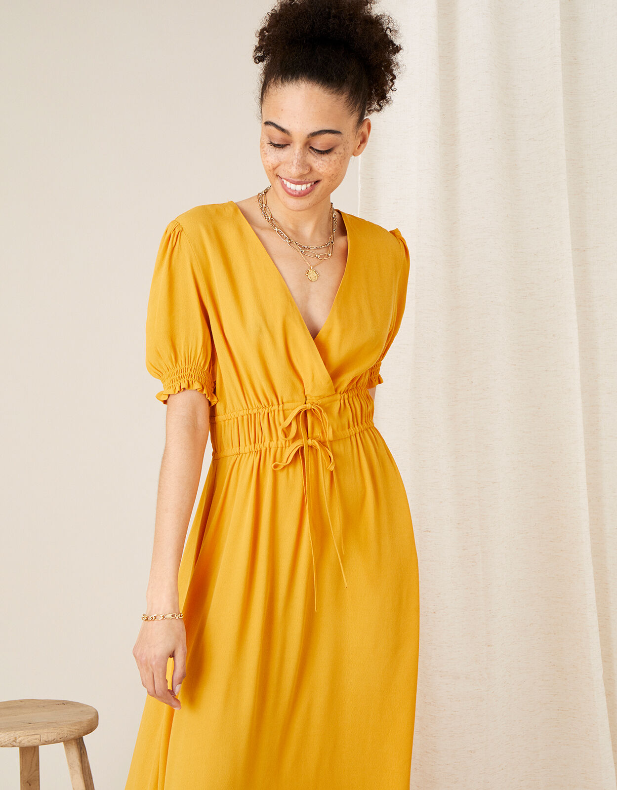Monsoon yellow dress discount