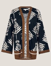 Pamela Print Linen-Blend Jacket, Black (BLACK), large