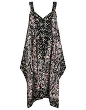 Foil and Paisley Print Dress in LENZING™ ECOVERO™, Black (BLACK), large